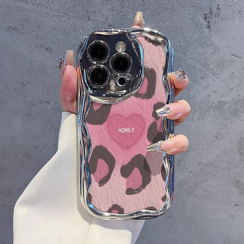 电镀粉豹纹适用苹果16pro手机壳新款iphone15promax卡通13个性17|undefined