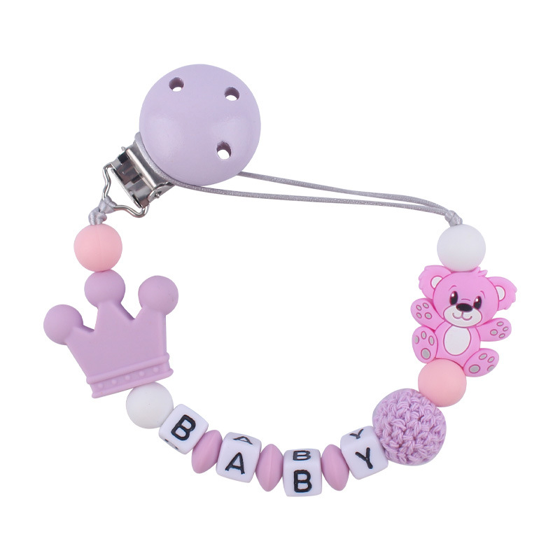 Nuevo bebé suministros de silicona chupete cadena animal de dibujos animados Oso de silicona mordedura molar Cadena de juguete