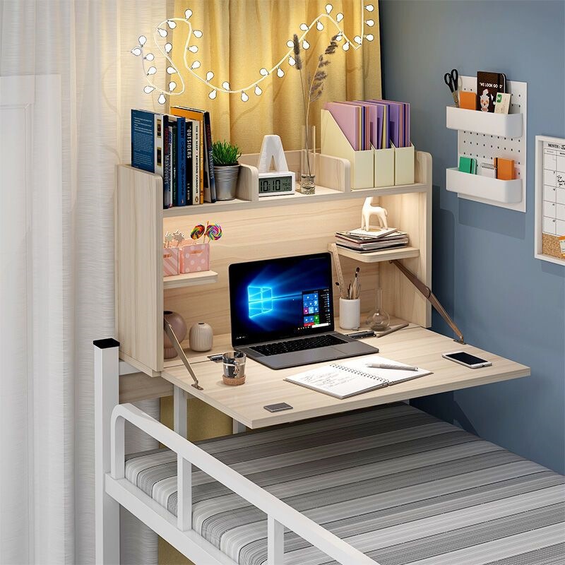 Foldable suspended computer desk for college students, dormitory essential, suitable for bunk beds, lazy bed desk Foldable suspended computer desk for college students, dormitory essential, suitable for bunk beds, lazy bed desk