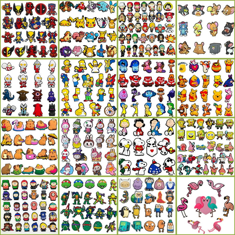 Новая пара мультфильм анимационный набор обуви для пещер обувь цветочная обувь пряжка пвх подошва пряжка для обуви diy аксессуары