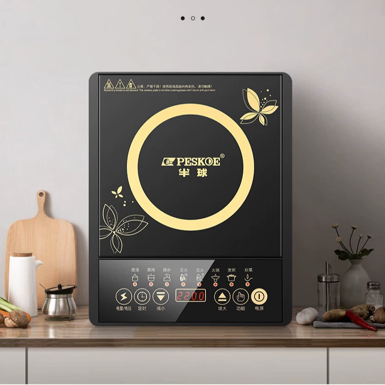 Сковороды-индукционные PESKOE 2200W, сенсорный управляемый экран, многофункциональная электрическая плита