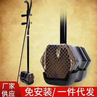 色木二胡 实木圆杆脊背皮二胡初学专业二胡全套厂家供应 一件代发