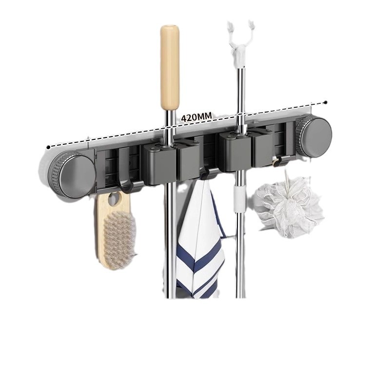 Baño ventosa trapeador clip de pared de baño sin perforación artefacto fijo gancho de cierre escoba percha de almacenamiento