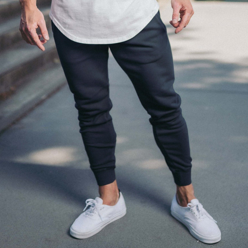 Versatile Men's Slim Fit Casual Pants With Tether Detail_voghion.com
