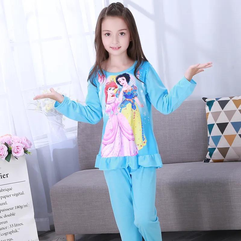 Pijamas infantiles de manga larga primavera y otoño verano niñas niños grandes ropa de aire acondicionado delgada princesa bebé set de ropa de hogar
