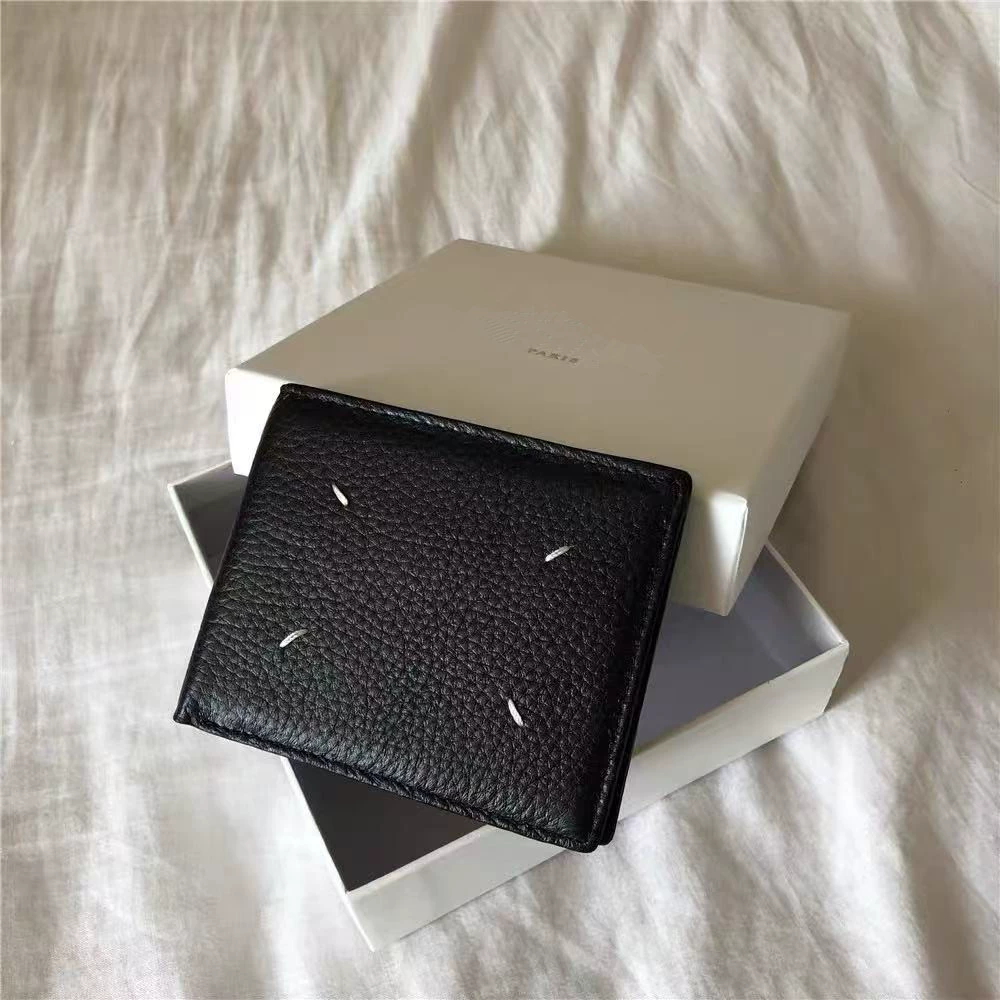 PYC классический четырехточечный шов с несколькими слотами для карт, кошелек из натуральной кожи, мужской и женский кошелек из воловьей кожи первого слоя с галькой, держатель для карт