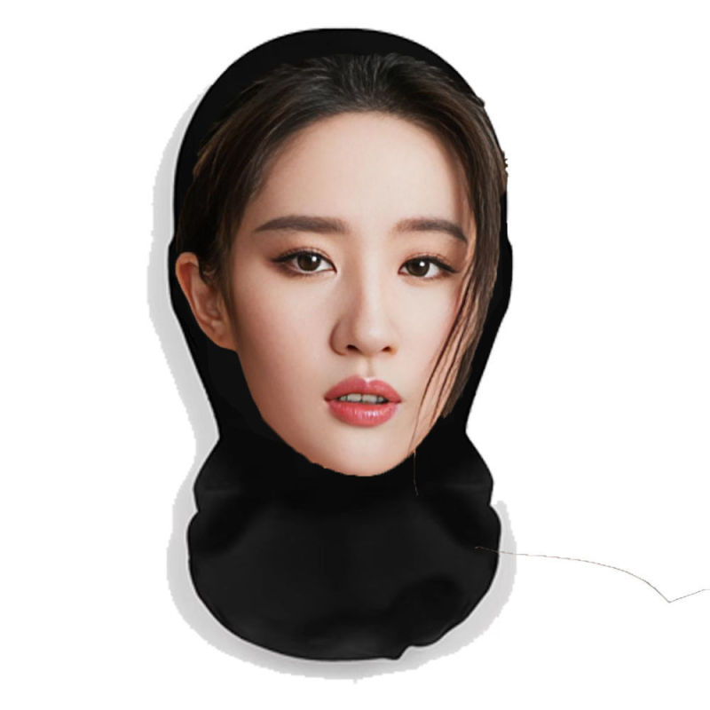 新款3D仿真人明星人脸装扮头套派对装饰面罩明星全脸搞笑网纱头套|undefined
