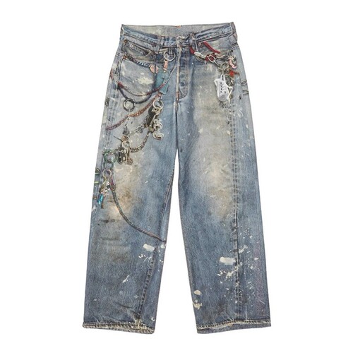 JIAMU Autumn/Winter AC Home Tailored Digital Printing Men's Baggy Straight Leg Personality Versatile Fashion Brand