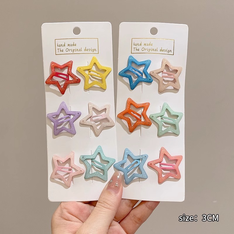 彩色星星边夹女y2k可爱发卡多巴胺bb夹侧边碎发夹子刘海头饰|undefined