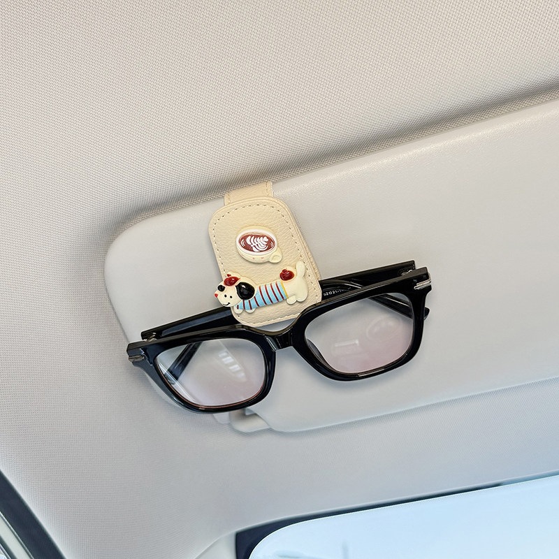 2026 New Car-Mounted Glasses Clip, In-Car Sunglasses Storage Clip, Sun Visor Glasses Holder, Cute Dachshund Dog Design