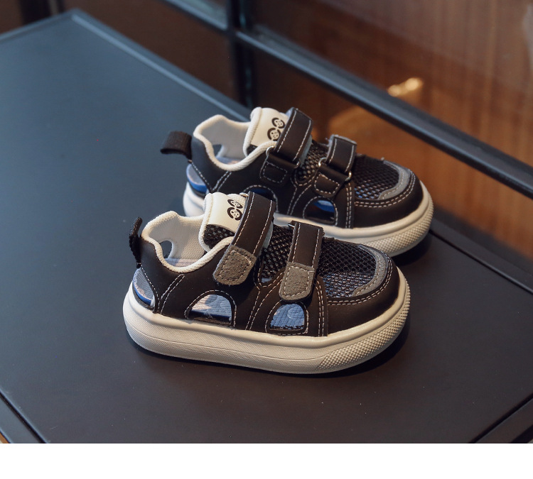 Sandali per bambini a maglia singola nuovo stile estivo 2024, scarpe per bambini ultraleggere, scarpe per ragazze con fondo morbido antiscivolo Baotou per ragazzi, scarpe con telaio_voghion.com