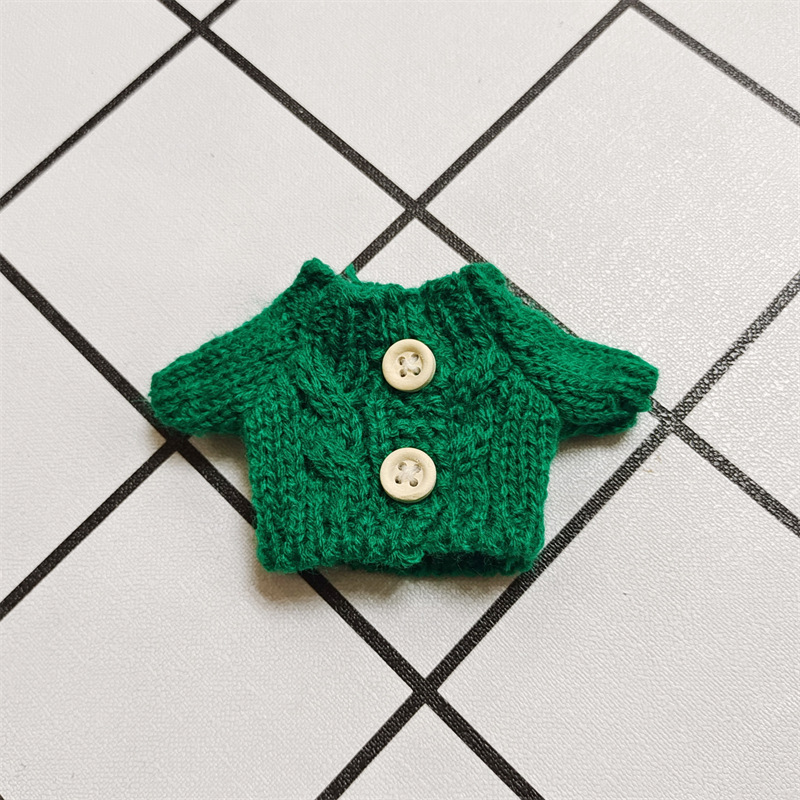 Venta caliente perro cabeza 14cm muñeco de peluche suéter colección de accesorios de ropa rabu ropa spot al por mayor