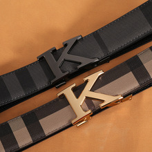 男士腰带商务中青年皮带休闲自动扣字母扣裤腰带百搭潮流跨境电商