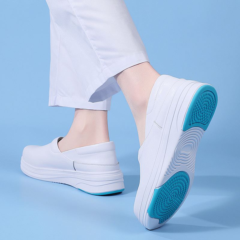 Spot zapatos de enfermera mujer transpirable suela suave, antideslizante, pies no cansados, suela gruesa, zapatos de trabajo negros médicos, comercio exterior transfronterizo