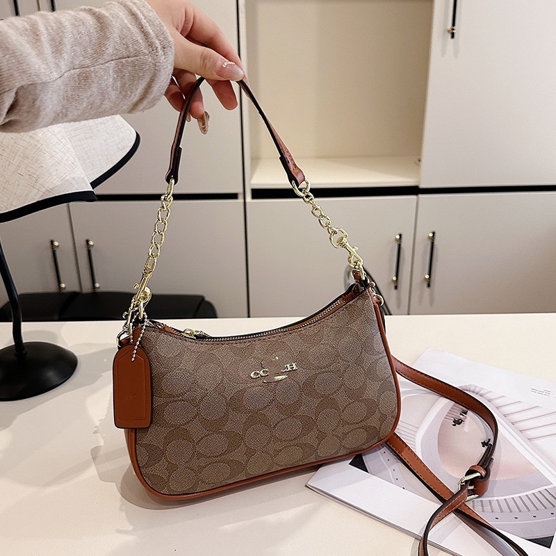 Koujia 新しいレディースバッグ teri25 脇の下バッグクラシック老眼ファッションショルダークロスボディポータブル麻雀バッグ三日月バッグ|undefined