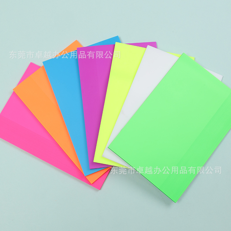Bloc de notas colorido fluorescente para mascotas, fuerte viscosidad, impermeable, transparente, nota adhesiva, ladrillo adhesivo de índice de alto valor para estudiantes