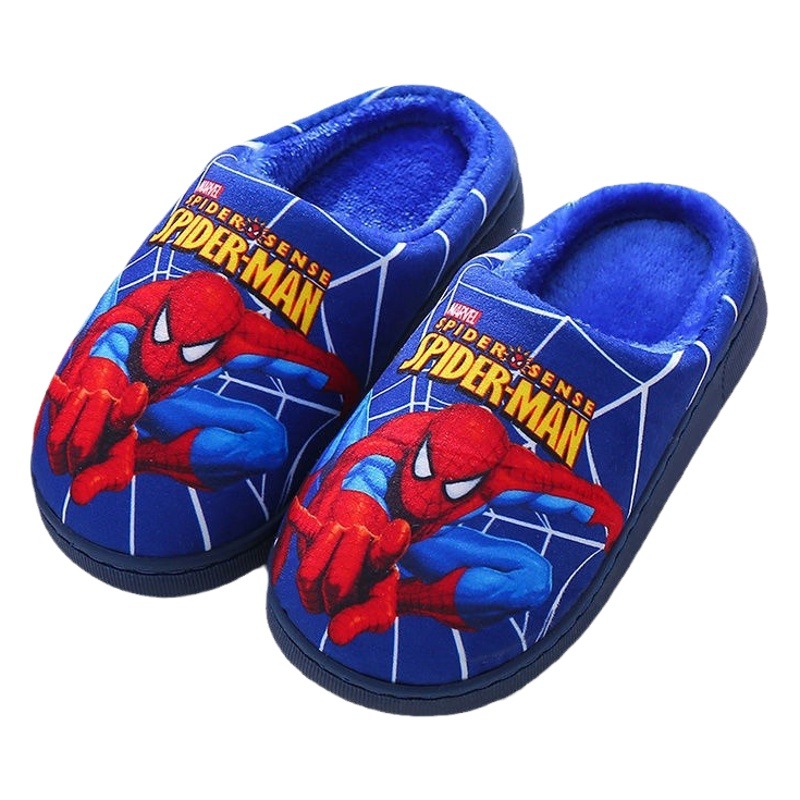 Zapatillas de algodón para niños medio y grande para niños de dibujos animados de invierno antideslizante cálido para niños bolsa de interior talón zapatos de algodón para niños y niñas moda