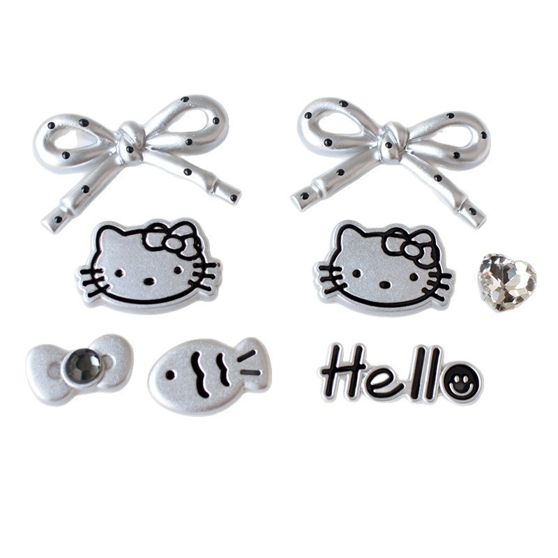人気のかわいい蝶結び猫アクセサリー携帯電話ケース洞靴diy材料卸売りpj1773|undefined