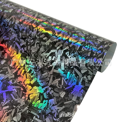 Cross-Border Hot Selling Pet Forged Carbon Fiber Film Car Color Changing Film Carbon Fiber Sticker Interior Color Changing Film (Auto Color Change Film) - pet-laser-flower-carbon-silver-3050cm