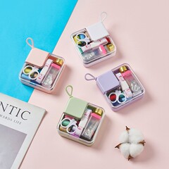 ポータブルでカラフルなミニ裁縫箱、旅行用品、家庭用品