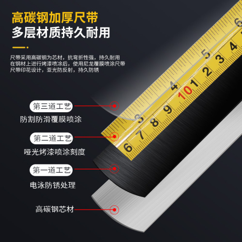Manufacturer wholesale thickened leather cover steel tape measure 3 meters 5 meters 7.5 meters 10 meters rubber-coated anti-fall and wear-resistant public English Luban ruler