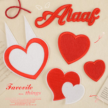 朵酷绣品服装辅料diy鞋帽包配饰爱心英文刺绣贴背胶补丁patch布贴