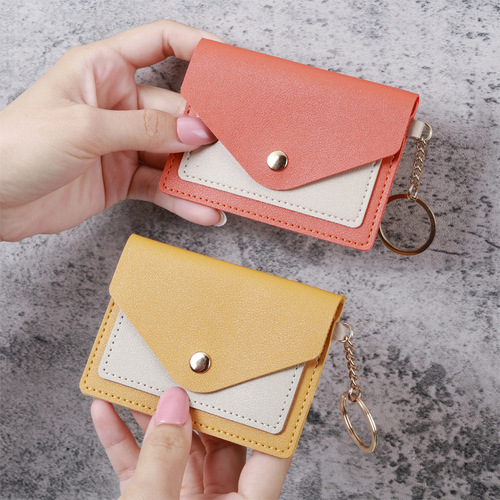Cross-border new creative fashion small card holder women's candy color keychain jewelry student bus card holder wholesale