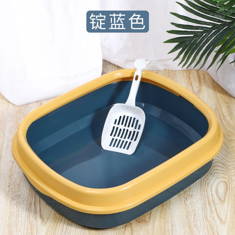 简约椭圆形猫砂盆超大号现货批发 幼猫专用防外溅砂半封闭猫屎盆|undefined