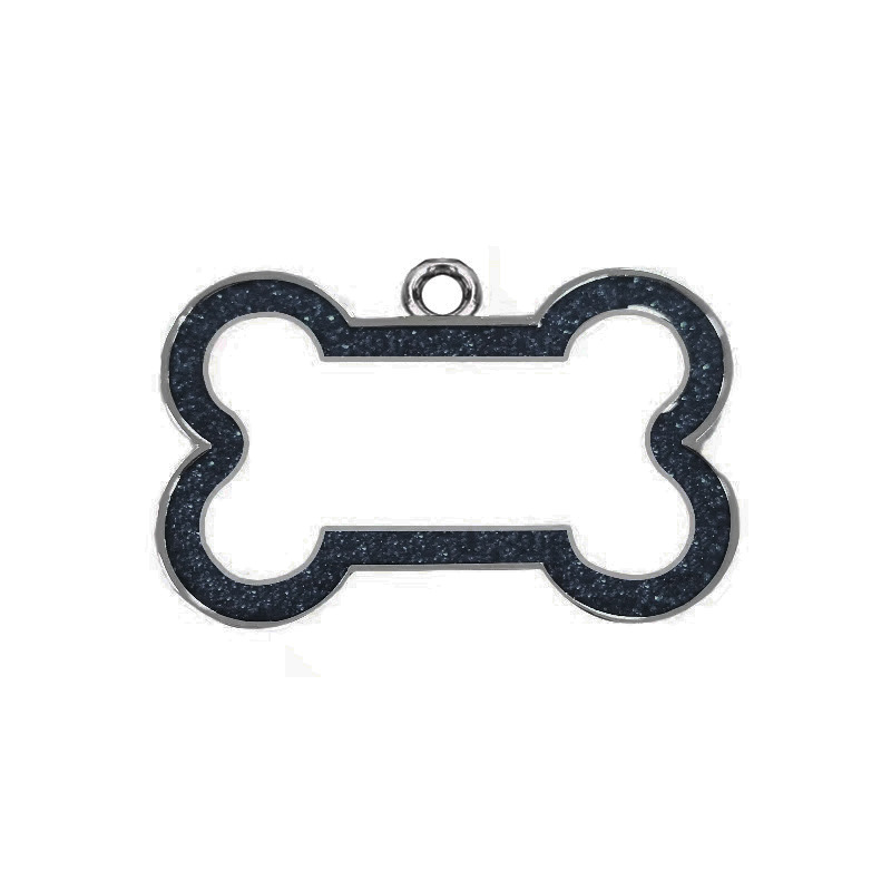 Aleación de zinc perro anti-perdida hueso transfronterizo borde polvo flash pet collar colgante etiqueta colgante grabación láser