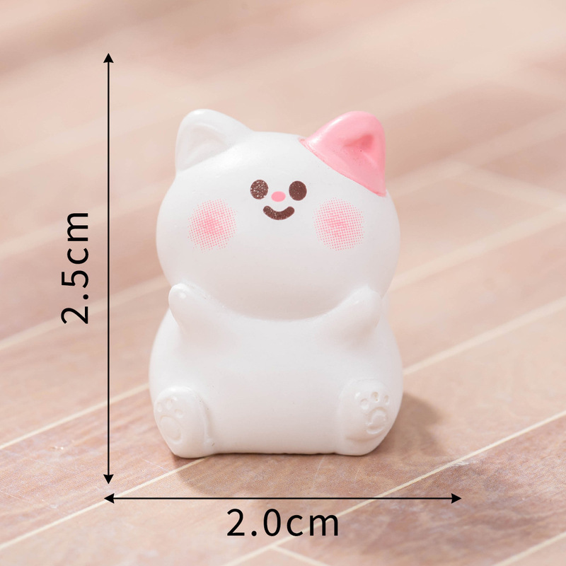 微景观创意可爱粉耳小猫公仔萌粒diy装饰品盲袋配件桌面汽车摆件|undefined