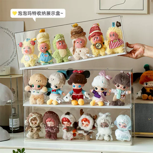 Bubble Mart Doll Display Box Acrylic Transparent Dust-Proof Cabinet Hand-Made Figurine Box Blind Box Storage Display Stand