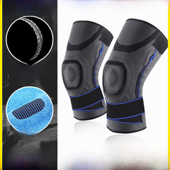 Manufacturer wholesale fitness cycling running patella knee protection knitted sports warming straps knee silicone sleeves protective gear