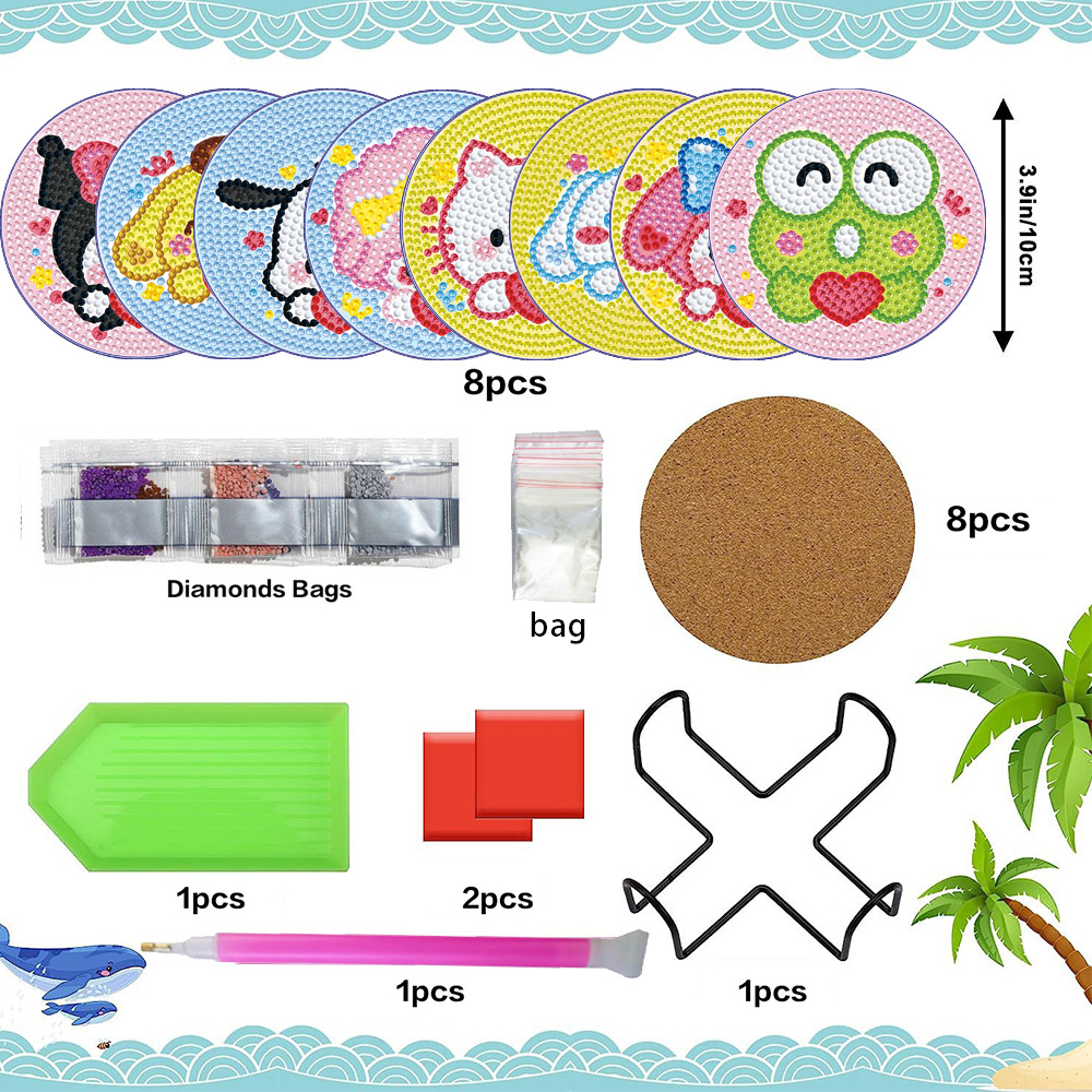 Diamante pintado diy cojín de taza aislante Amazon Melaty Colomía acrílico full diamond cojín de taza acrílico