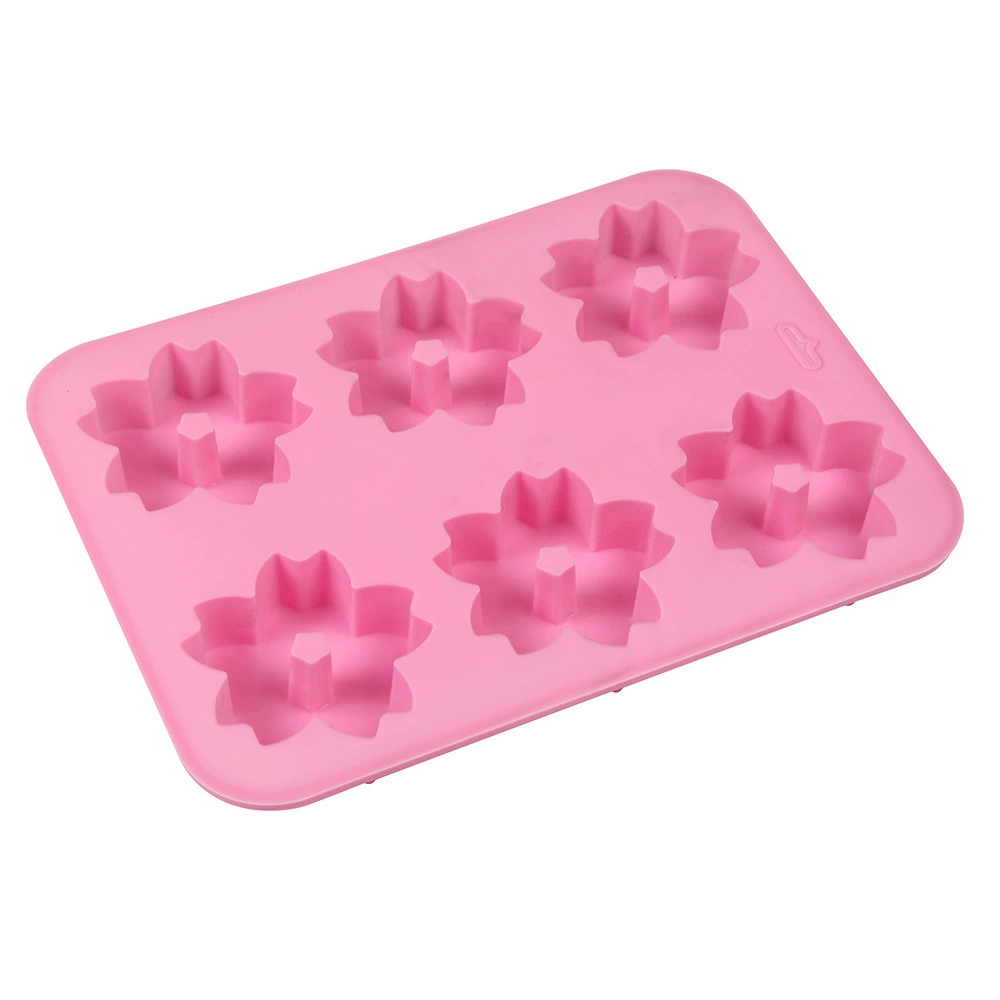 Силиконовый зажим 6-подключение сакура форма кондитерский mold ручной soap модель маленький цветок желе moldDIY выпечка инструмент