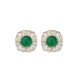 Natural Emerald Onyx S925 Sterling Silver Stud Ear Stud Niche Light Luxury Square Mini Ear Pole Allergic Silver Earrings