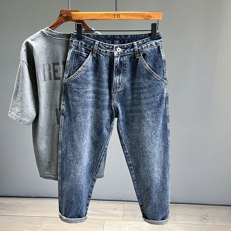 2025 Spring, Summer and Autum New Large Size Wide Leg Loose Straight Tapered Harem Jeans Men's Trendy Men Jeans