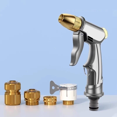 High pressure car wash water gun – All-Metal High-Pressure Car Wash Nozzle - high-pressure-short-nozzle-metal-four-way-connector