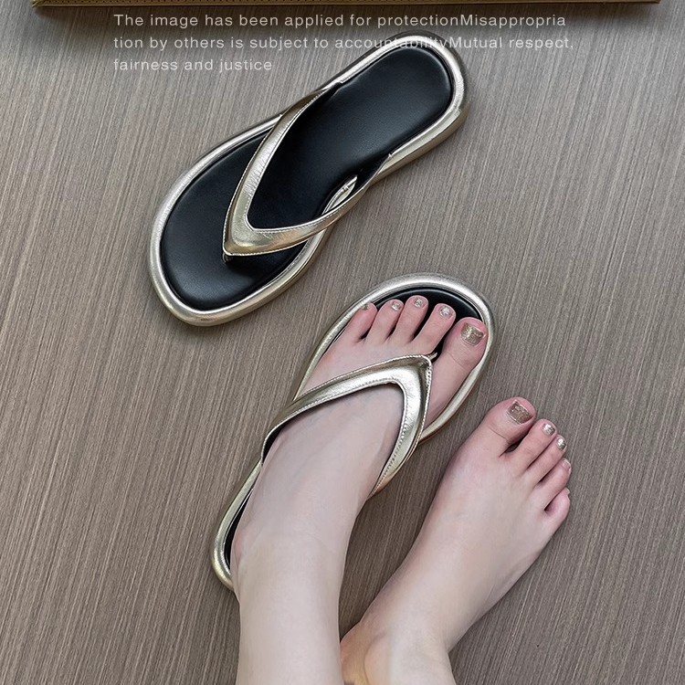Chao no sur ~ flip flops para mujeres 2025 nuevo verano exterior plano zapatillas de mujer zapatillas de plata perezosas