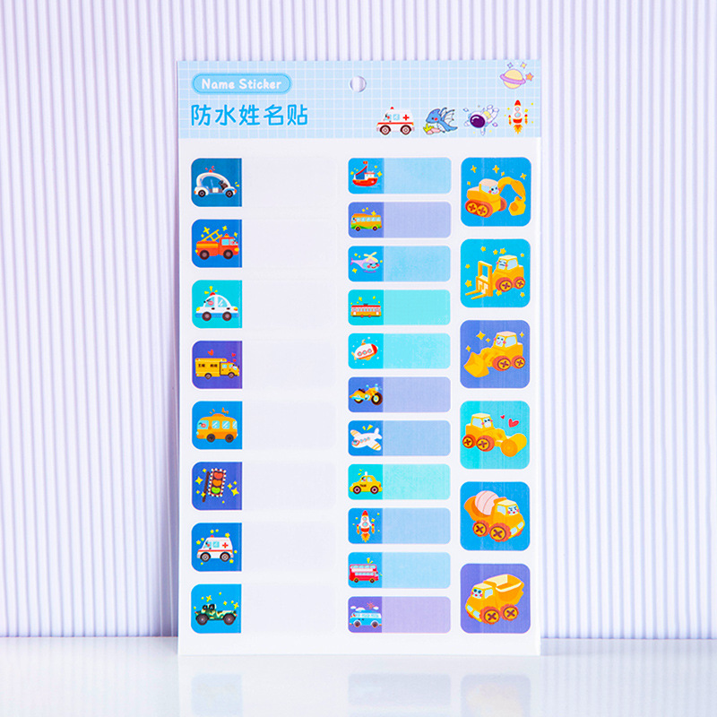 Waterproof name sticker