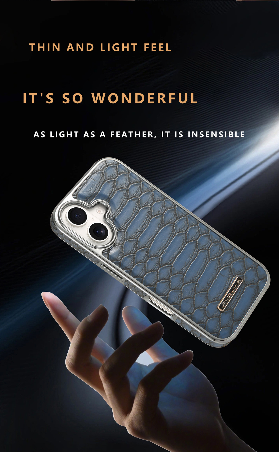 Ốp lưng iPhone 16/17 Pro Max họa tiết da rắn cao cấp, chống rơi toàn diện — màu đen, màu xanh, nâu nhạt, nâu sẫm chi tiết 3