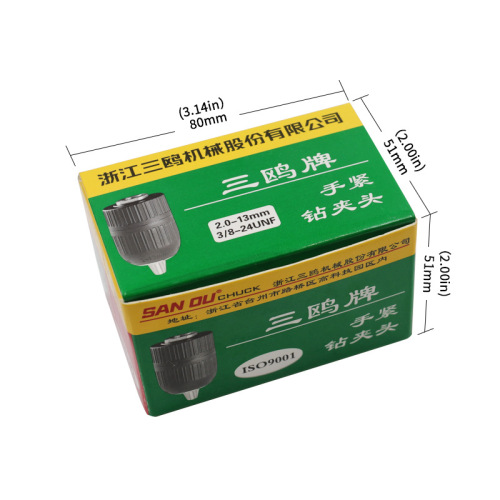 Self-tightening electric drill conversion chuck 2-13mm clamping range 3/8-24UNF with hexagonal shank threaded adapter