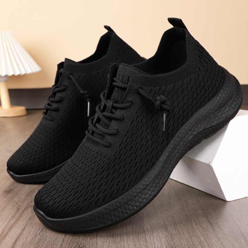 Zapatos de hombre, zapatos casuales de pareja, zapatos individuales transpirables de poliuretano, zapatos de boca baja con cordones, zapatos de malla ligeros y cómodos para hombre