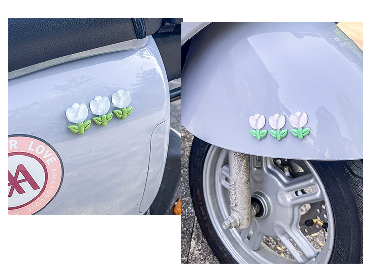 Tulip Car Stickers Electric Vehicle Decoration