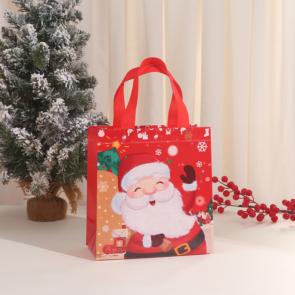Christmas House, Christmas Tree, Santa Claus Pattern Christmas Nordic Style Classic Style Christmas House Christmas Tree Santa Claus Nonwoven Party Festival Gift Bags