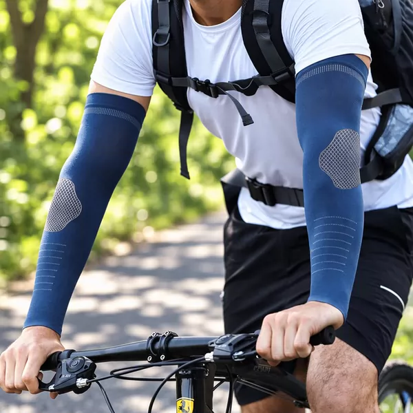 Men's Sports Cycling Ice Silk Sun Protection Sleeves, Loose Large Size Ice Sleeves, Breathable Xiangyun Arm Guards, Summer Sun Protection Ice Sleeves