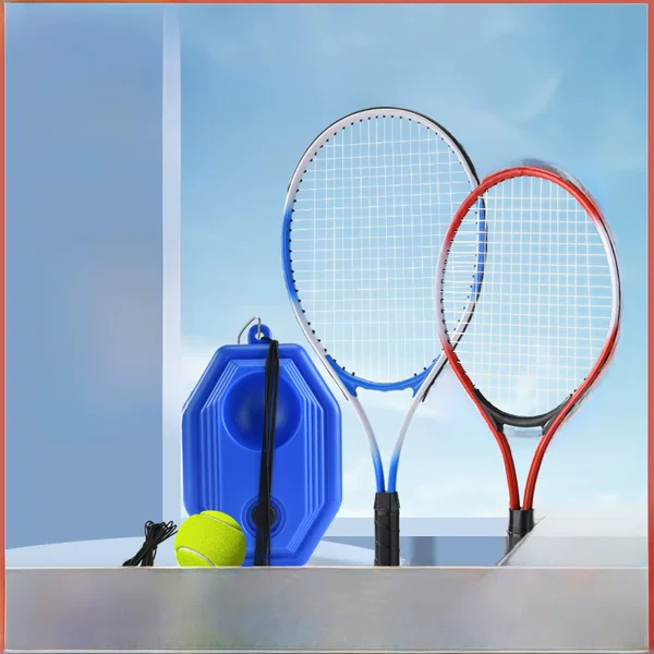 Training Tennis Racket Water Bottle Tennis Training Device with String Rebound for Self-Practice Parent-Child Children's Single Tennis Racket Set