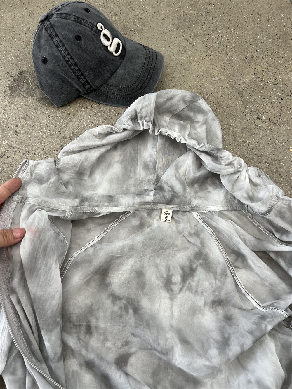 Summer new boys' and girls' lightweight tie dye hooded outerwear, children's ink sunscreen skin, air-conditioned_voghion.com