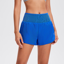 外贸爆款高腰跑步训练速干瑜伽裤口袋运动短裤女透气弹力健身裤