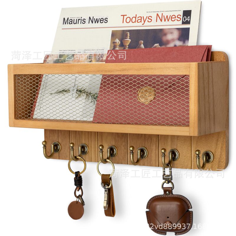 In-Stock Wooden Entryway Key Rack, Letter Holder, Mail Rack, Country Style Wall-Mounted Key Holder In-Stock Wooden Entryway Key Rack, Letter Holder, Mail Rack, Country Style Wall-Mounted Key Holder