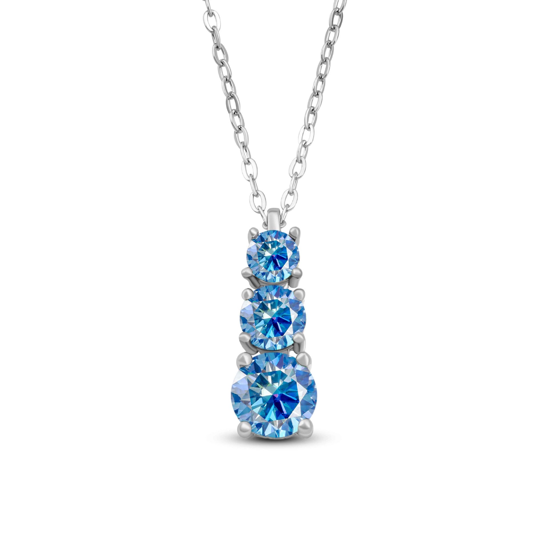 Colgante de plata esterlina s925 mujer triángulo ligero de lujo 1.8 quilates colgante de piedra de moissan collar de diamante de moissan D